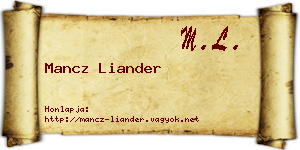 Mancz Liander névjegykártya